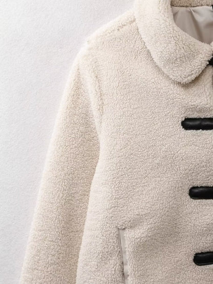 Isla Fleece Cropped Jacket | Collared Long Sleeve Jacket
