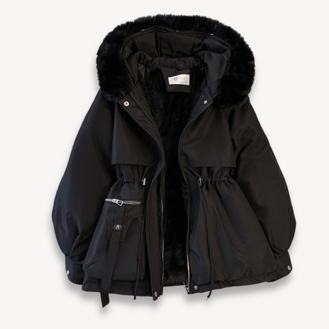 Isabella Parka Jacket | Faux Fur Trim Hip-Length Jacket